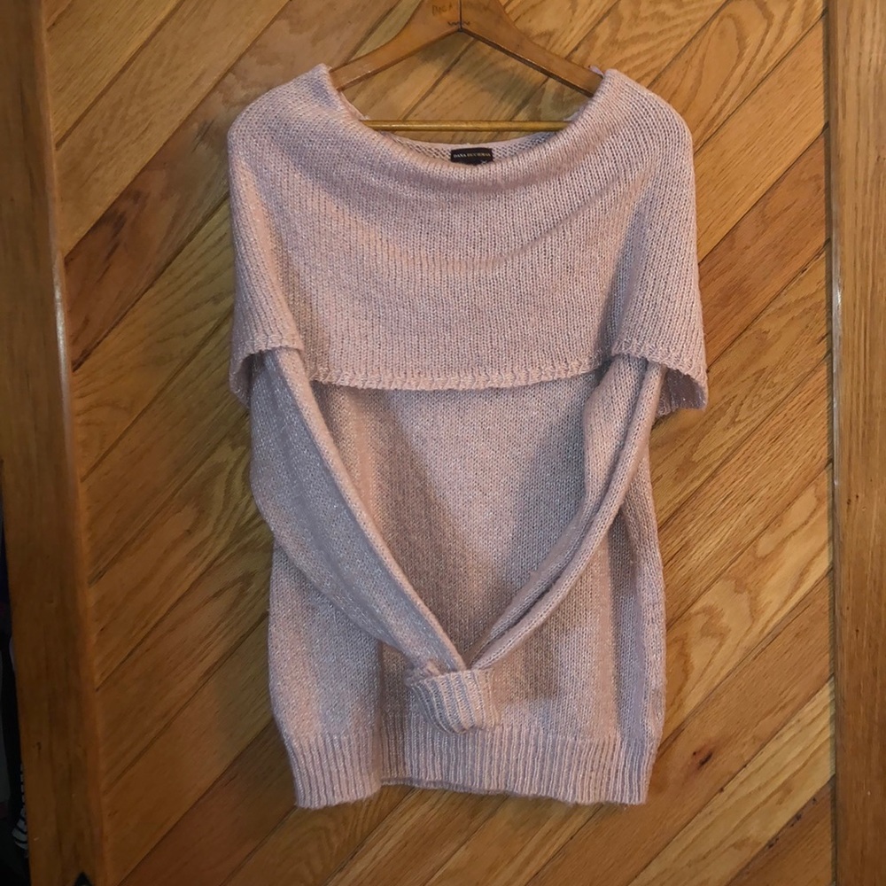 Dana Buchman soft pink shimmer sweater XL